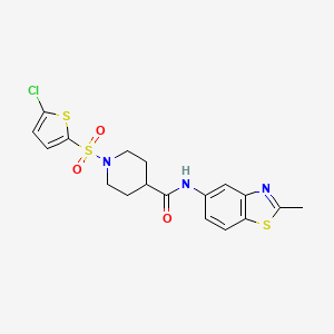 molecular formula C18H18ClN3O3S3 B3300009 1-((5-chlorothiophen-2-yl)sulfonyl)-N-(2-methylbenzo[d]thiazol-5-yl)piperidine-4-carboxamide CAS No. 899959-11-6