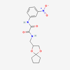 molecular formula C16H19N3O6 B3300015 N1-(1,4-dioxaspiro[4.4]nonan-2-ylmethyl)-N2-(3-nitrophenyl)oxalamide CAS No. 899963-29-2