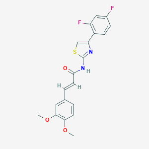 N-[4-(2,4-difluorophenyl)-1,3-thiazol-2-yl]-3-(3,4-dimethoxyphenyl)acrylamide
