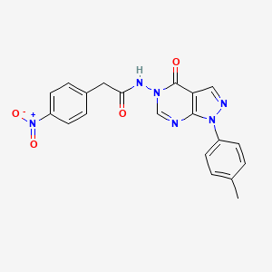 molecular formula C20H16N6O4 B3300024 2-(4-nitrophenyl)-N-(4-oxo-1-(p-tolyl)-1H-pyrazolo[3,4-d]pyrimidin-5(4H)-yl)acetamide CAS No. 899966-80-4