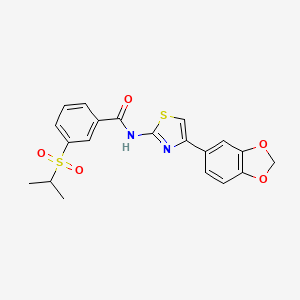 molecular formula C20H18N2O5S2 B3300030 N-(4-(benzo[d][1,3]dioxol-5-yl)thiazol-2-yl)-3-(isopropylsulfonyl)benzamide CAS No. 899967-91-0