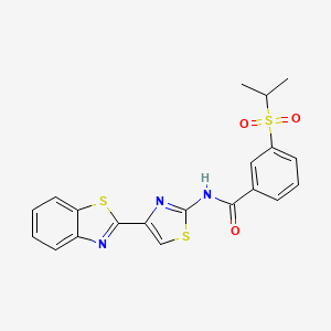 molecular formula C20H17N3O3S3 B3300034 N-(4-(benzo[d]thiazol-2-yl)thiazol-2-yl)-3-(isopropylsulfonyl)benzamide CAS No. 899967-93-2