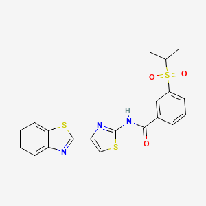 N-[4-(1,3-benzothiazol-2-yl)-1,3-thiazol-2-yl]-3-(propane-2-sulfonyl)benzamide