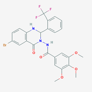 N-(6-bromo-4-oxo-2-[2-(trifluoromethyl)phenyl]-1,4-dihydro-3(2H)-quinazolinyl)-3,4,5-trimethoxybenzamide