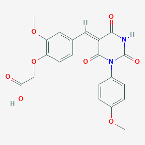 (2-methoxy-4-{(Z)-[1-(4-methoxyphenyl)-2,4,6-trioxotetrahydropyrimidin-5(2H)-ylidene]methyl}phenoxy)acetic acid