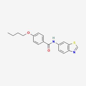 molecular formula C18H18N2O2S B3300061 N-(1,3-benzothiazol-6-yl)-4-butoxybenzamide CAS No. 899988-56-8