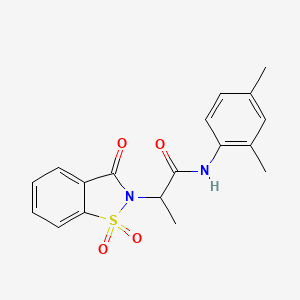 molecular formula C18H18N2O4S B3300084 N-(2,4-dimethylphenyl)-2-(1,1-dioxido-3-oxobenzo[d]isothiazol-2(3H)-yl)propanamide CAS No. 899996-75-9