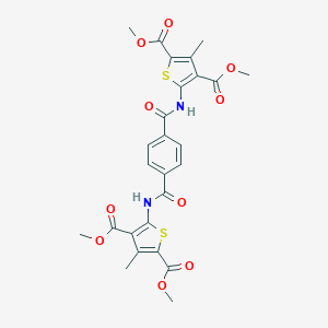 molecular formula C26H24N2O10S2 B330009 Dimethyl 5-{[4-({[3,5-bis(methoxycarbonyl)-4-methyl-2-thienyl]amino}carbonyl)benzoyl]amino}-3-methyl-2,4-thiophenedicarboxylate 