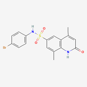 molecular formula C17H15BrN2O3S B3300093 N-(4-Bromophenyl)-4,8-dimethyl-2-oxo-1H-quinoline-6-sulfonamide CAS No. 899998-87-9