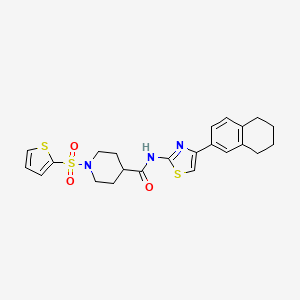 molecular formula C23H25N3O3S3 B3300103 N-(4-(5,6,7,8-tetrahydronaphthalen-2-yl)thiazol-2-yl)-1-(thiophen-2-ylsulfonyl)piperidine-4-carboxamide CAS No. 900001-16-3