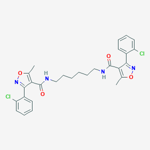 molecular formula C28H28Cl2N4O4 B330012 3-(2-chlorophenyl)-N-[6-({[3-(2-chlorophenyl)-5-methyl-4-isoxazolyl]carbonyl}amino)hexyl]-5-methyl-4-isoxazolecarboxamide 