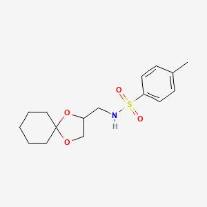 molecular formula C16H23NO4S B3300139 N-(1,4-dioxaspiro[4.5]decan-2-ylmethyl)-4-methylbenzenesulfonamide CAS No. 900006-58-8
