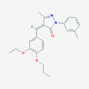 molecular formula C23H26N2O3 B330015 4-(3-ethoxy-4-propoxybenzylidene)-5-methyl-2-(3-methylphenyl)-2,4-dihydro-3H-pyrazol-3-one 