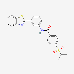 molecular formula C23H20N2O3S2 B3300168 N-[3-(1,3-benzothiazol-2-yl)phenyl]-4-(propane-2-sulfonyl)benzamide CAS No. 900009-88-3