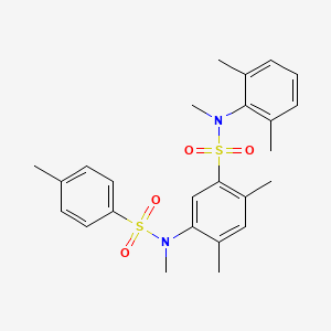molecular formula C25H30N2O4S2 B3300207 N-(2,6-dimethylphenyl)-N,2,4-trimethyl-5-(N-methyl4-methylbenzenesulfonamido)benzene-1-sulfonamide CAS No. 900137-01-1