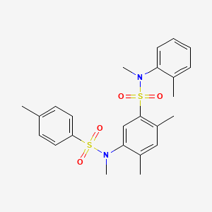 molecular formula C24H28N2O4S2 B3300214 N,2,4-trimethyl-5-(N-methyl4-methylbenzenesulfonamido)-N-(2-methylphenyl)benzene-1-sulfonamide CAS No. 900137-05-5