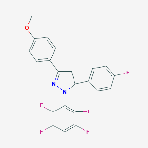 5-(4-fluorophenyl)-3-(4-methoxyphenyl)-1-(2,3,5,6-tetrafluorophenyl)-4,5-dihydro-1H-pyrazole
