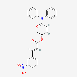 molecular formula C26H26N2O5 B3300227 (E)-(R,Z)-5-(Diphenylamino)-5-oxopent-3-en-2-yl 3-(5-nitrocyclohex-1-en-1-yl)acrylate CAS No. 900186-73-4