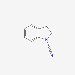 molecular formula C9H8N2 B3300240 1H-Indole-1-carbonitrile, 2,3-dihydro- CAS No. 90036-14-9