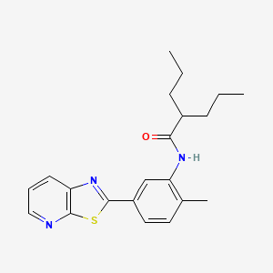molecular formula C21H25N3OS B3300257 N-(2-methyl-5-(thiazolo[5,4-b]pyridin-2-yl)phenyl)-2-propylpentanamide CAS No. 900633-67-2