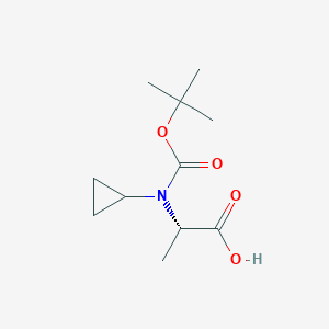 molecular formula C11H19NO4 B3300282 (S)-2-((tert-Butoxycarbonyl)(cyclopropyl)amino)propanoic acid CAS No. 900802-61-1