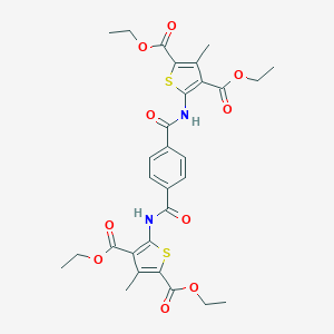molecular formula C30H32N2O10S2 B330029 Diethyl 5-{[4-({[3,5-bis(ethoxycarbonyl)-4-methyl-2-thienyl]amino}carbonyl)benzoyl]amino}-3-methyl-2,4-thiophenedicarboxylate 