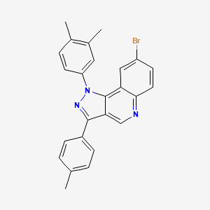 molecular formula C25H20BrN3 B3300290 8-bromo-1-(3,4-dimethylphenyl)-3-(4-methylphenyl)-1H-pyrazolo[4,3-c]quinoline CAS No. 901020-72-2