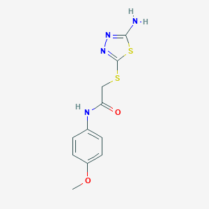 molecular formula C11H12N4O2S2 B330030 2-[(5-amino-1,3,4-thiadiazol-2-yl)sulfanyl]-N-(4-methoxyphenyl)acetamide CAS No. 332114-18-8