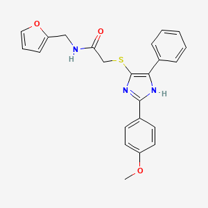 molecular formula C23H21N3O3S B3300339 N-(2-furylmethyl)-2-{[2-(4-methoxyphenyl)-5-phenyl-1H-imidazol-4-yl]thio}acetamide CAS No. 901233-22-5