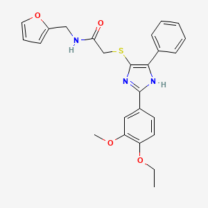 molecular formula C25H25N3O4S B3300341 2-((2-(4-ethoxy-3-methoxyphenyl)-5-phenyl-1H-imidazol-4-yl)thio)-N-(furan-2-ylmethyl)acetamide CAS No. 901233-37-2