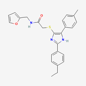 molecular formula C25H25N3O2S B3300347 2-((2-(4-ethylphenyl)-5-(p-tolyl)-1H-imidazol-4-yl)thio)-N-(furan-2-ylmethyl)acetamide CAS No. 901233-78-1