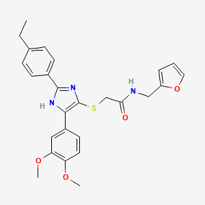 2-{[5-(3,4-dimethoxyphenyl)-2-(4-ethylphenyl)-1H-imidazol-4-yl]thio}-N-(2-furylmethyl)acetamide