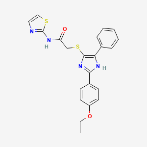 molecular formula C22H20N4O2S2 B3300403 2-{[2-(4-Ethoxyphenyl)-5-phenyl-1H-imidazol-4-YL]sulfanyl}-N-(1,3-thiazol-2-YL)acetamide CAS No. 901258-50-2