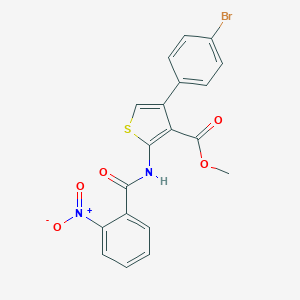 molecular formula C19H13BrN2O5S B330041 Methyl 4-(4-bromophenyl)-2-({2-nitrobenzoyl}amino)-3-thiophenecarboxylate 
