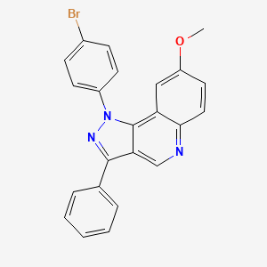 molecular formula C23H16BrN3O B3300413 1-(4-bromophenyl)-8-methoxy-3-phenyl-1H-pyrazolo[4,3-c]quinoline CAS No. 901264-14-0