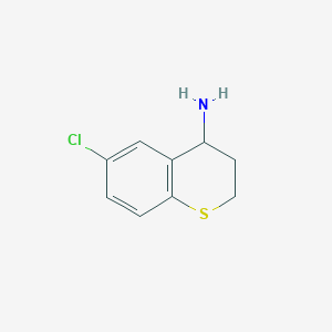 molecular formula C9H10ClNS B3300443 6-chloro-3,4-dihydro-2H-1-benzothiopyran-4-amine CAS No. 901273-37-8