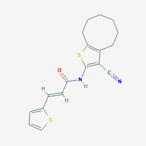 (2E)-N-(3-cyano-4,5,6,7,8,9-hexahydrocycloocta[b]thiophen-2-yl)-3-(thiophen-2-yl)prop-2-enamide
