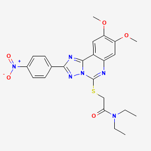 molecular formula C23H24N6O5S B3300515 2-{[8,9-dimethoxy-2-(4-nitrophenyl)[1,2,4]triazolo[1,5-c]quinazolin-5-yl]thio}-N,N-diethylacetamide CAS No. 902433-60-7