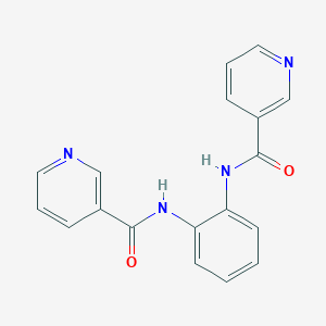molecular formula C18H14N4O2 B330052 N-{2-[(3-pyridinylcarbonyl)amino]phenyl}nicotinamide 