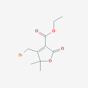molecular formula C10H13BrO4 B3300523 Ethyl 4-(bromomethyl)-5,5-dimethyl-2-oxo-2,5-dihydrofuran-3-carboxylate CAS No. 90261-67-9
