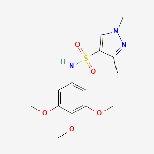 molecular formula C14H19N3O5S B3300537 1,3-dimethyl-N-(3,4,5-trimethoxyphenyl)-1H-pyrazole-4-sulfonamide CAS No. 902738-33-4