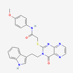 molecular formula C25H22N6O3S B3300579 2-({3-[2-(1H-indol-3-yl)ethyl]-4-oxo-3,4-dihydropteridin-2-yl}sulfanyl)-N-(4-methoxyphenyl)acetamide CAS No. 902881-77-0