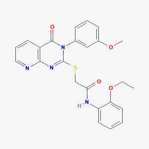 molecular formula C24H22N4O4S B3300587 N-(2-ethoxyphenyl)-2-((3-(3-methoxyphenyl)-4-oxo-3,4-dihydropyrido[2,3-d]pyrimidin-2-yl)thio)acetamide CAS No. 902949-19-3