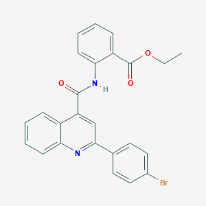 molecular formula C25H19BrN2O3 B330059 Ethyl 2-({[2-(4-bromophenyl)-4-quinolinyl]carbonyl}amino)benzoate 