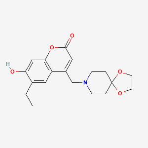 molecular formula C19H23NO5 B3300609 4-(1,4-Dioxa-8-azaspiro[4.5]decan-8-ylmethyl)-6-ethyl-7-hydroxychromen-2-one CAS No. 903206-95-1