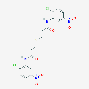 molecular formula C18H16Cl2N4O6S B330065 3-[(3-{2-chloro-5-nitroanilino}-3-oxopropyl)sulfanyl]-N-{2-chloro-5-nitrophenyl}propanamide 