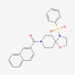 molecular formula C24H24N2O4S B3300651 Naphthalen-2-yl(4-(phenylsulfonyl)-1-oxa-4,8-diazaspiro[4.5]decan-8-yl)methanone CAS No. 903333-87-9