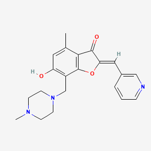 molecular formula C21H23N3O3 B3300692 (Z)-6-hydroxy-4-methyl-7-((4-methylpiperazin-1-yl)methyl)-2-(pyridin-3-ylmethylene)benzofuran-3(2H)-one CAS No. 904009-56-9