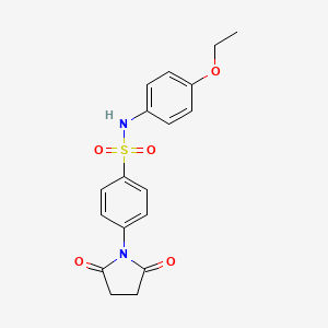 molecular formula C18H18N2O5S B3300698 1-(4-{[(4-Ethoxyphenyl)amino]sulfonyl}phenyl)azolidine-2,5-dione CAS No. 904051-99-6
