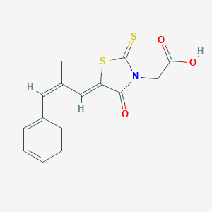 B033007 2-[(5Z)-5-[(Z)-2-methyl-3-phenylprop-2-enylidene]-4-oxo-2-sulfanylidene-1,3-thiazolidin-3-yl]acetic acid CAS No. 124782-63-4